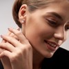 EVERLY JEWELRY | Sterling Silver 4 1/10 CT TGW Created White Sapphire Fashion Post Earrings - 4 of 4