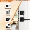 Itopfox Flat Black Passage Door Lever with Single Cylinder Deadbolts Combo Pack, Modern Square Lock Set Handleset for Exterior Doors - 4 of 4