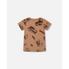 Deux par Deux Boy Printed Organic Cotton Tee Beige and Black Dinos - 4 of 4