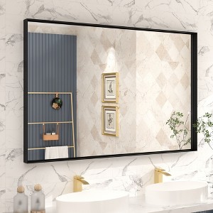 Apmir High-Strength Tempered Glass and Aluminum Alloy Framed French Cleat Mounted Wall Decor Bathroom Vanity Mirror with 5-Year Warranty - 1 of 4