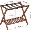 Heybly Luggage Rack Bamboo Folding Suitcase Stand with storage shelf - 2 of 4