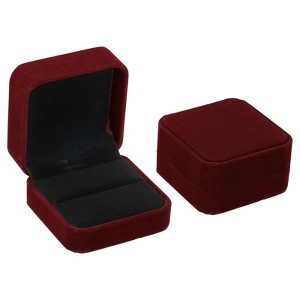 Unique Bargains Velvet Cloth Elegant Design Double Slot Jewelry Holder 2 Pcs - 1 of 4