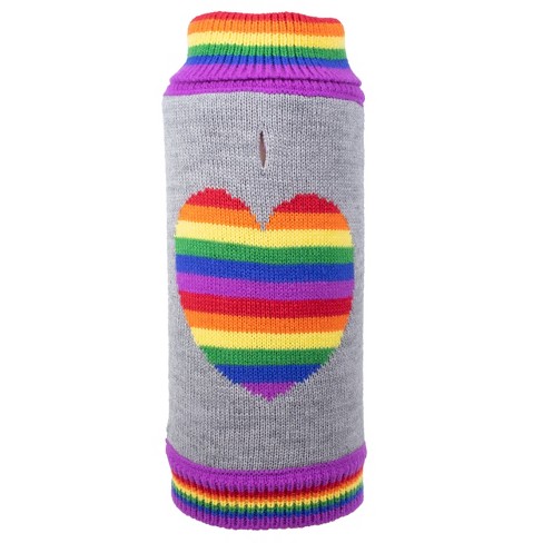 The Worthy Dog Rainbow Heart Turtleneck Pullover Sweater - image 1 of 1