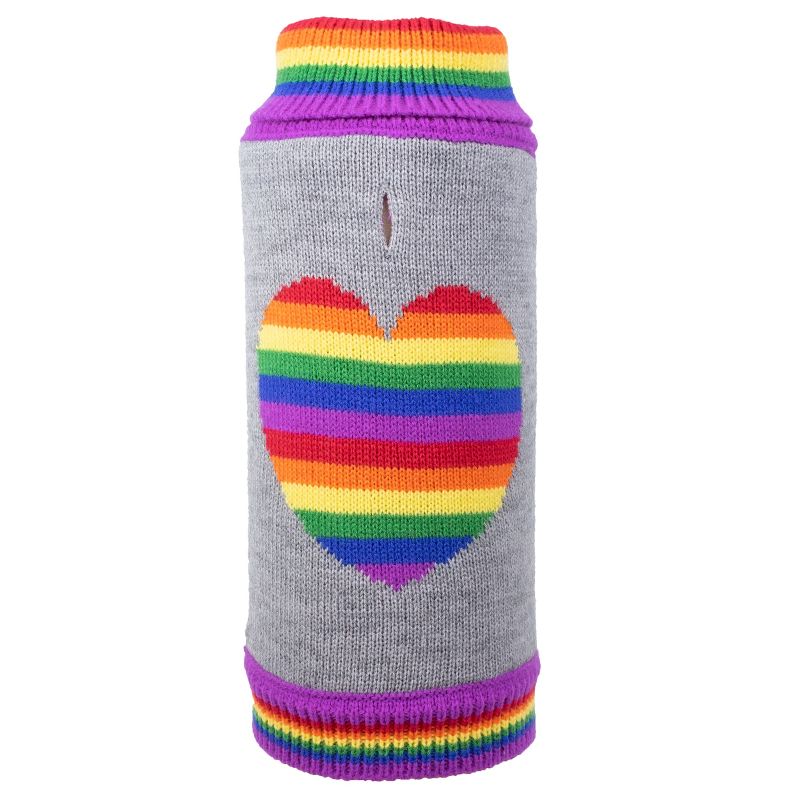 The Worthy Dog Rainbow Heart Turtleneck Pullover Sweater, 1 of 2