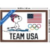 Trends International Team USA x Peanuts – Snoopy Cross-Country Skis Framed Wall Poster Prints - 3 of 4