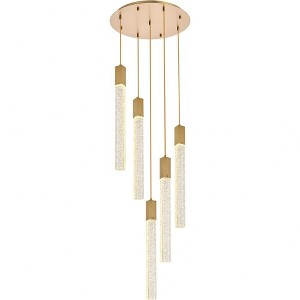 Elegant Lighting Weston 5 - Light Pendant in  Satin Gold - 1 of 4