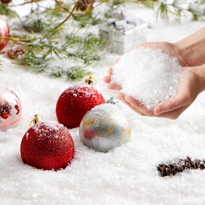 JOYFY 12 Oz Artificial Snow, 320g Plastic Fake Snowflakes for Christmas Tree Decoration Holiday Decor and Winter Displays