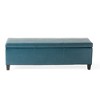 Alilang 51.25 inches Faux Leather Storage Ottoman Bench with Hinged Lid and Tapered Wooden Legs-Blue - 2 of 4
