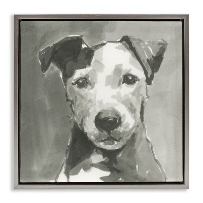 Stupell Industries Muted Dog with Quiet Expression, 25" x 25"