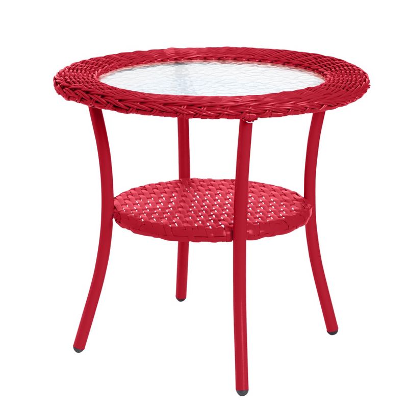 Outdoor Living  Roma All-Weather Wicker Side Table - 18"Diam. x 17"H, 1 of 2