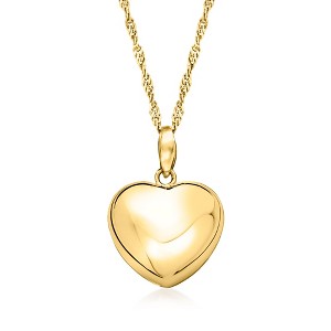 Ross-Simons Italian 18kt Gold Over Sterling Puffed Heart Pendant Necklace Size - 1 of 4
