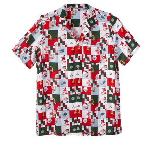KingSize Men's Big & Tall Printed Camp Shirt - 1 of 4