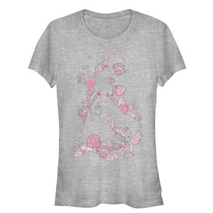 Juniors Womens Beauty and the Beast Belle Rose Frame T-Shirt - 1 of 3