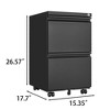 2 Drawer Mobile File Cabinet with Lock,Under Desk Metal Filing Cabinet,Rolling Filing Storage Cabinet Files Storage Cabinet for Office Home - 2 of 4