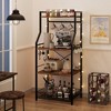 4-Tier Kitchen Bakers Rack & Microwave Oven Stand ¨C Industrial Coffee Bar Station with Large Wire Basket - 4 of 4