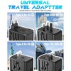 Itopfox Universal Travel Adapter with 5 USB Ports & AC Outlet, 30W Fast Charging for 200+ Countries, Type I C G A Plugs, 110V/220V Compatible - 3 of 4
