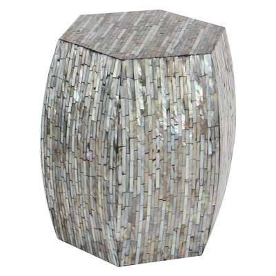 Wood and Shell Hexagon Accent Table - Olivia & May