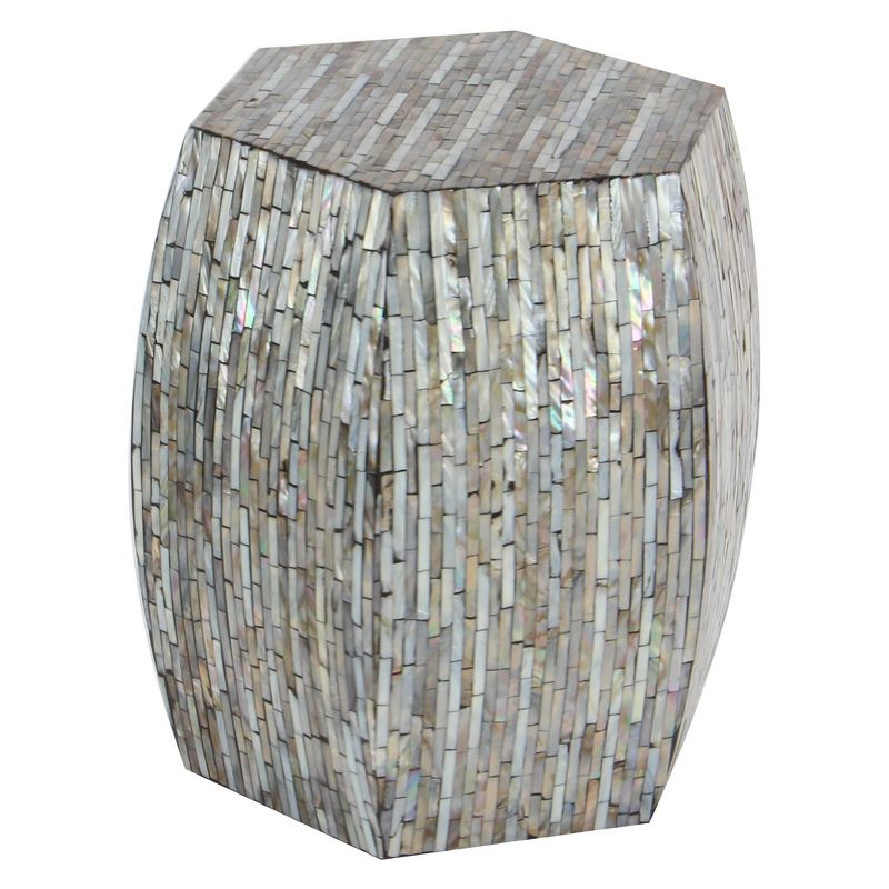Wood and Shell Hexagon Accent Table - Olivia & May, 1 of 23