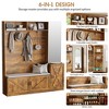 79" Hall Tree with Bench, Shoe Storage, Coat Rack & Mirror, Shoe Organizer with Cushion - 4 of 4