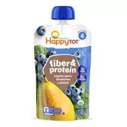 HappyTot Fiber & Protein Organic Pears Blueberries & Spinach Baby food - (Select Count)