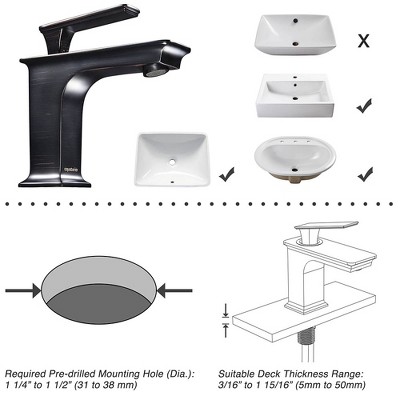 Oil Rubbed Bronze Single-Handle Bathroom Faucet with Brass Body