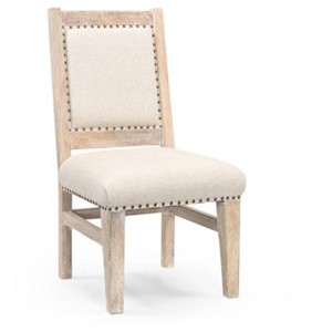 HomeRoots 20" Beige And White Side Chair - 1 of 4
