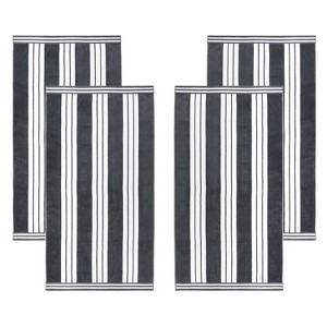 Striped Oversized Extra Large Cotton Beach Towel Set by Blue Nile Mills - 1 of 4
