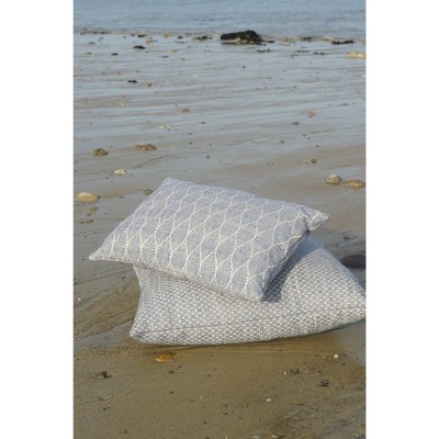 Indigo and White Floral Pattern Indoor Outdoor Pillow 25"