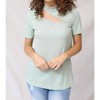 Women's Rib Knit Cut Out Top - BiBi - 2 of 3