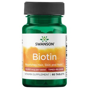 Swanson Biotin - Timed-Release 10,000 mcg 60 Tablets. - 1 of 1