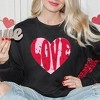 Simply Sage Market Women's Graphic Sweatshirt Pink Love Heart Distressed - 2 of 3