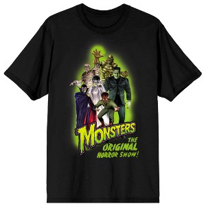 Universal Monsters Group Shot Crew Neck Short Sleeve Women's Black T-shirt - 1 of 3