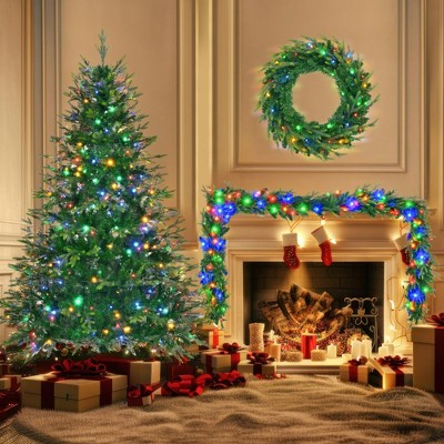 Hrinhom 6FT Pre-Lit Aspen Fir Artificial Christmas Tree with LED Lights