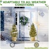 4 FT Artificial Topiary Cedar Trees, 2 PCS Artificial Plants Outdoor with Realistic Moss & Pot, UV Rated Fake Plants for Front Porch Decor - 4 of 4