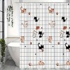 1pc Waterproof Cute Cat Pattern Shower Curtain - Easy Install with Hooks, Durable & Decorative for Any Bathroom - 2 of 4