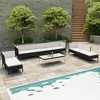 vidaXL Patio Lounge Set, 10 Piece Set in Black Poly Rattan, Weather Resistant Outdoor Furniture, Includes Corner and Middle Sofas, Footrests, Cushions - 2 of 4