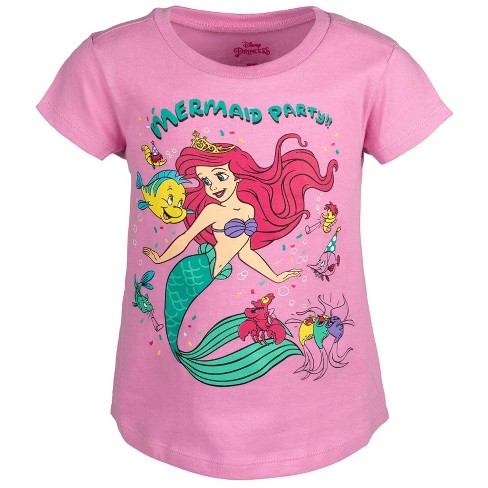 Disney The Little Mermaid Princess Ariel Toddler Girls T Shirt Light Pink 3t Target