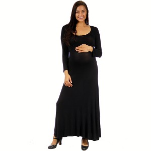 Maternity Long Sleeve Maxi Dress - 24seven Comfort Apparel™ - 1 of 4