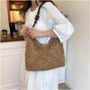 FATMOON Summer Straw Hobo Bags for Women Boho Woven Mesh Beach Tote Bag Large Capacity Crochet Vacation Shoulder Handbag - 4 of 4
