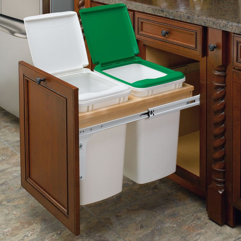 Rev-A-Shelf Top Mount Pull-Out Kitchen Waste Trash Container Bin, 4 of 7