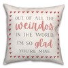 Creative Products I'm Glad You're My Weirdo 18 x 18 Spun Poly Pillow - 2 of 3