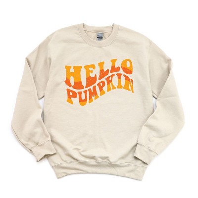 Simply Sage Market Women's Graphic Sweatshirt Hello Pumpkin Wavy
