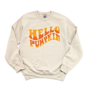 Simply Sage Market Women's Graphic Sweatshirt Hello Pumpkin Wavy - 1 of 4