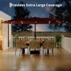 15 FT Rectangular Patio Umbrella with Solar Lights and Base Included - Large Patio Umbrella with Crank Handle for Outdoor Market, Backyard, Pool - 3 of 4