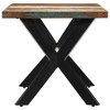 vidaXL Solid Reclaimed Wood Dining Table - Industrial Elegance 55.1" with Steel Cross Frame, Handcrafted, Multi-Wood Assembly - 3 of 4