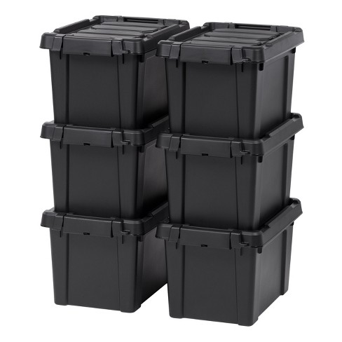  IRIS USA 6 Pack 76qt/19gal Heavy-Duty Storage Plastic Bin Tote  Container, Black