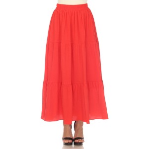 Women's Pleated Tiered Maxi Skirt - 1 of 4