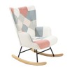 Vynxaria Mid-Century Rocking Chair with Ottoman - Stylish Fabric Rocker for Living Room & Bedroom - 2 of 4