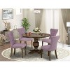 HomeStock 3-Piece Distressed Jacobean Finish Solid Wood Top Dining Table with 2 Chairs - 2 of 4