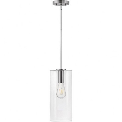 Lark Lane Polished Nickel 1-Light Clear Glass Pendant